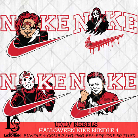 UNLV Rebels Halloween Nike NCAA Bundle 4 Svg Eps Dxf Png File, Digital Download, Instant Download