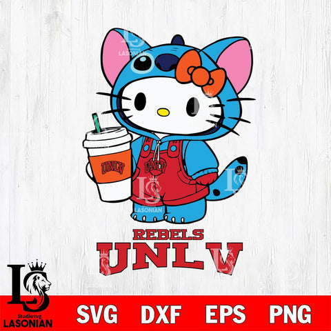 UNLV Rebels Hello Kitty Stitch Svg Eps Dxf Png File, NCAA svg, Digital Download, Instant Download