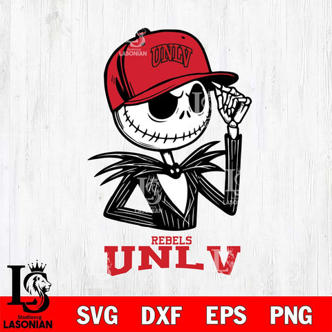 UNLV Rebels Jack Skellington 3 Halloween Svg Eps Dxf Png File, NCAA svg, Digital Download, Instant Download