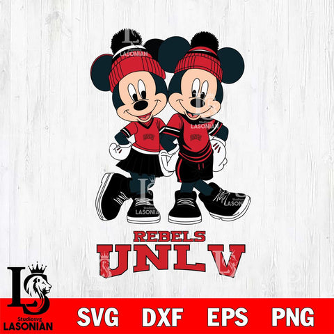 UNLV Rebels Mickey And Minnie Mouse Football Svg Eps Dxf Png File, NCAA svg , File Cut , Digital Download , Instant Download, Cut Svg Files