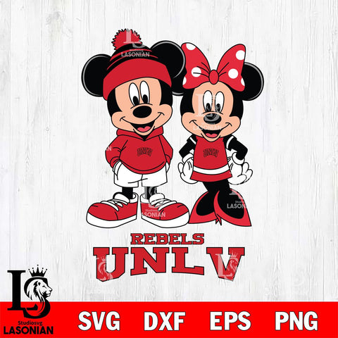 UNLV Rebels Mickey Minnie Mouse Cute Football Svg Eps Dxf Png File, NCAA svg , File Cut , Digital Download , Instant Download, Cut Svg Files