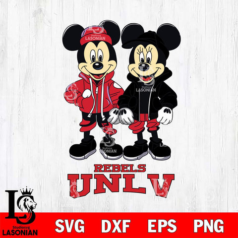 UNLV Rebels Mickey Minnie Mouse Football Svg Eps Dxf Png File, NCAA svg , File Cut , Digital Download , Instant Download, Cut Svg Files