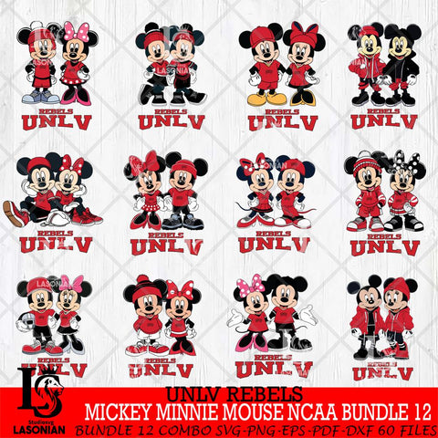 UNLV Rebels Mickey Minnie Mouse NCAA Bundle 12 Svg Eps Dxf Png File, Bundle NCAA svg , File Cut , Digital Download , Instant Download, Cut Svg Files