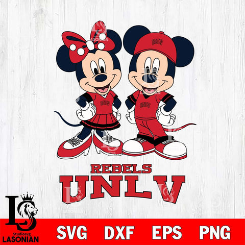 UNLV Rebels Mickey Minnie Mouse rugby ball Svg Eps Dxf Png File, NCAA svg , File Cut , Digital Download , Instant Download, Cut Svg Files