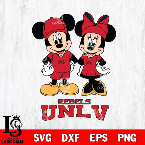 UNLV Rebels Mickey Minnie Rugby Svg Eps Dxf Png File, NCAA svg , File Cut , Digital Download , Instant Download, Cut Svg Files