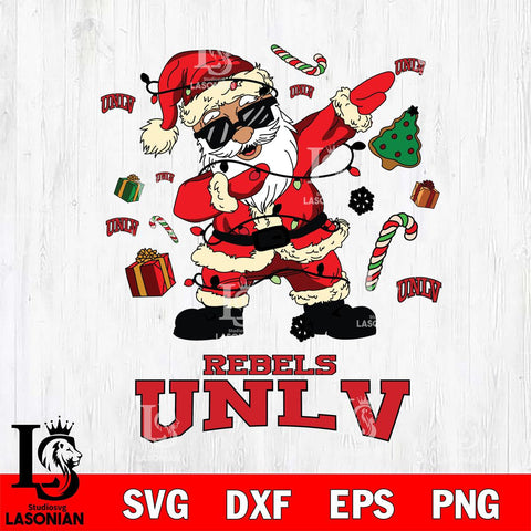 UNLV Rebels Santa Claus Football Svg dxf eps png pdf file,NCAA svg,Digital Download,Cricut file