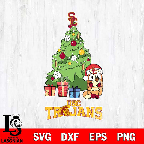 USC Trojans Bluey Chilli Christmas Tree Svg Eps Dxf Png File, Digital Download