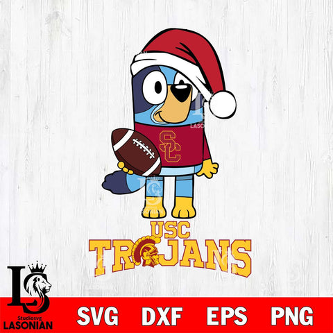 USC Trojans Bluey Christmas Svg Eps Dxf Png File, Digital Download