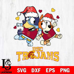 USC Trojans Bluey Christmas NFL Svg Eps Dxf Png File, Digital Download