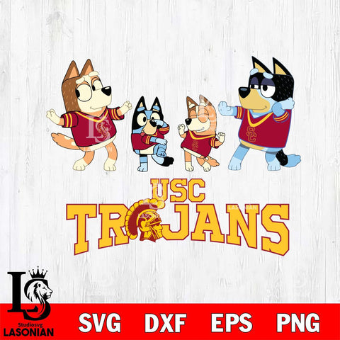 USC Trojans Bluey Dance Squats Svg Eps Dxf Png File, Digital Download, Instant Download