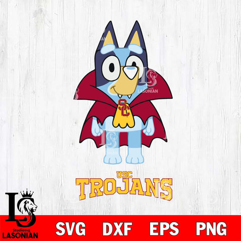 USC Trojans Bluey Dracula Halloween Svg Eps Dxf Png File, Digital Download, Instant Download