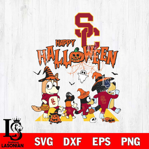 USC Trojans Bluey Halloween Family Svg Eps Dxf Png File, Digital Download, Instant Download