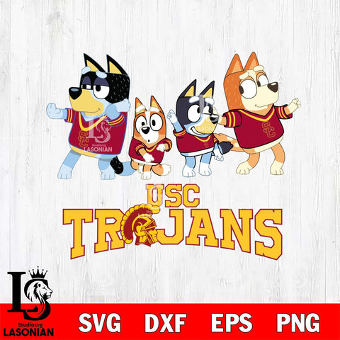 USC Trojans Bluey Mode Dance Squats Svg Eps Dxf Png File, Digital Download, Instant Download