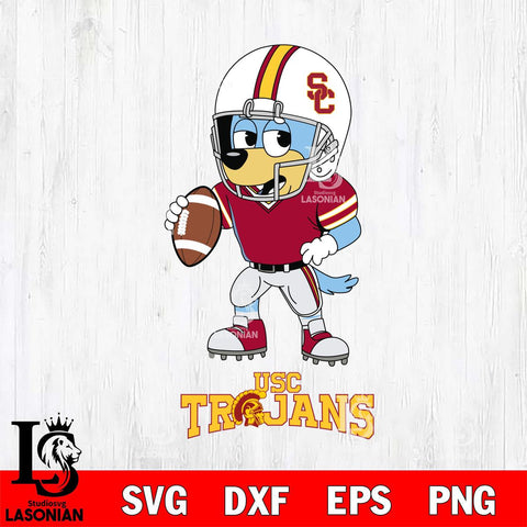 USC Trojans Bluey rugby Svg Eps Dxf Png File, Digital Download ,Instant Download, Cricut File