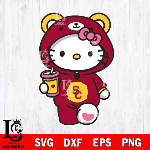 USC Trojans Cute Hello Kitty Svg Eps Dxf Png File, Digital Download, Instant Download