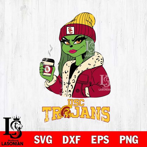 USC Trojans Girls Grinch Bougie Svg Eps Dxf Png File, Digital Download, Instant Download