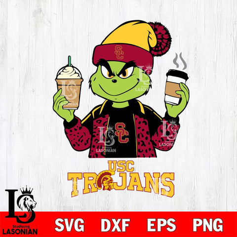 USC Trojans Grinch 2 coffee Svg Eps Dxf Png File, Digital Download, Instant Download