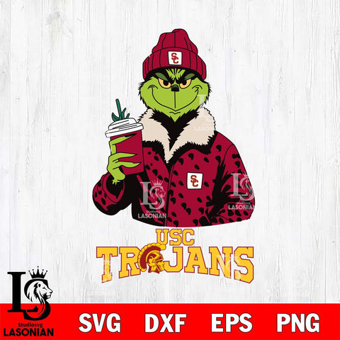 USC Trojans Grinch Leopard Svg Eps Dxf Png File, Digital Download, Instant Download