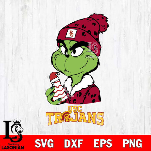 USC Trojans Grinch Tree Cake Svg Eps Dxf Png File, Digital Download, Instant Download