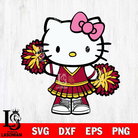 USC Trojans Hello Kitty Cheerleader 11 Svg Eps Dxf Png File, Digital Download, Instant Download