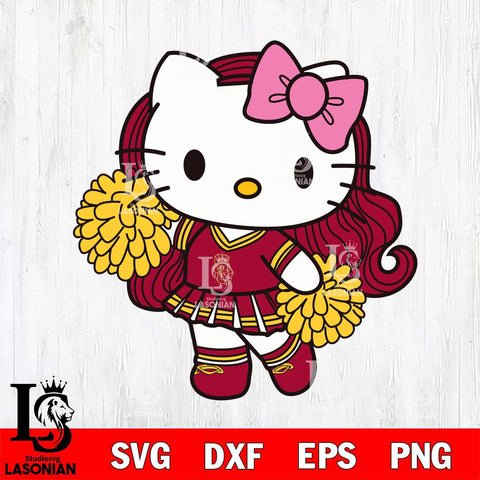 USC Trojans Hello Kitty Cheerleader 7 Svg Eps Dxf Png File, Digital Download, Instant Download