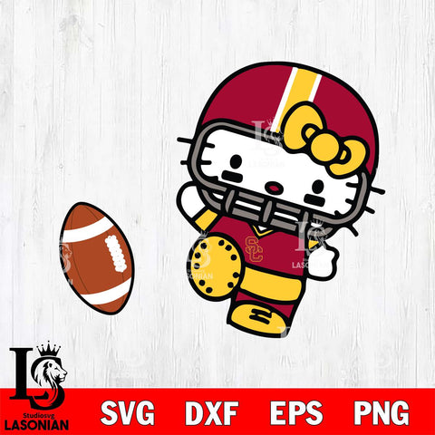 USC Trojans Hello Kitty sport 12 Svg Eps Dxf Png File, NCAA svg, Digital Download, Instant Download