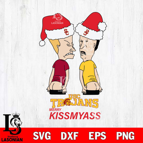 USC Trojans Merry KissMyass Svg Eps Dxf Png File,NCAA Svg Files,Digital Download,Sublimation,Instant Download