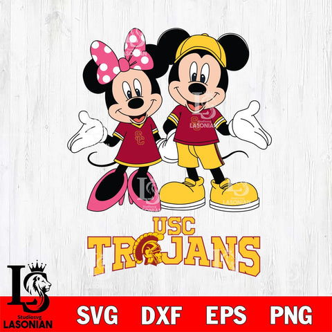 USC Trojans Mickey Minnie Mouse Sport Svg Eps Dxf Png File, NCAA svg , File Cut , Digital Download , Instant Download, Cut Svg Files