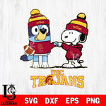 USC Trojans Snoopy & Bluey Football Svg Eps Dxf Png File,NCAA Svg Files,Chill Guy svg ,Digital Download ,Instant Download, Cricut File