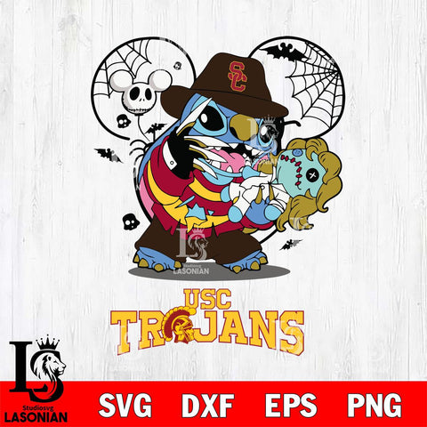 USC Trojans Stitch Freddy Krueger Halloween Svg Eps Dxf Png File, Digital Download, Instant Download