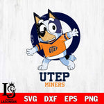 UTEP Miners Bandit Heeler Rugby Svg Eps Dxf Png File, Digital Download ,Instant Download, Cricut File