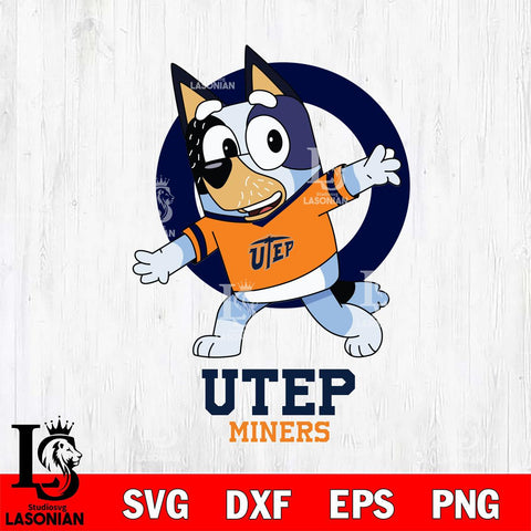 UTEP Miners Bandit Heeler Rugby Svg Eps Dxf Png File, Digital Download ,Instant Download, Cricut File