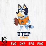 UTEP Miners Bluey Football Sport Svg Eps Dxf Png File, Digital Download ,Instant Download, Cricut File