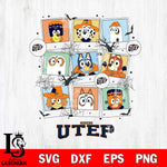 UTEP Miners Bluey Halloween Sport Svg Eps Dxf Png File, Digital Download, Instant Download