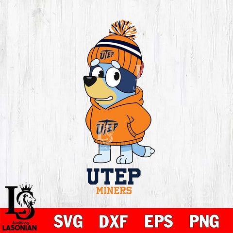 UTEP Miners Bluey Hoodie rugby Svg Eps Dxf Png File, Digital Download ,Instant Download, Cricut File