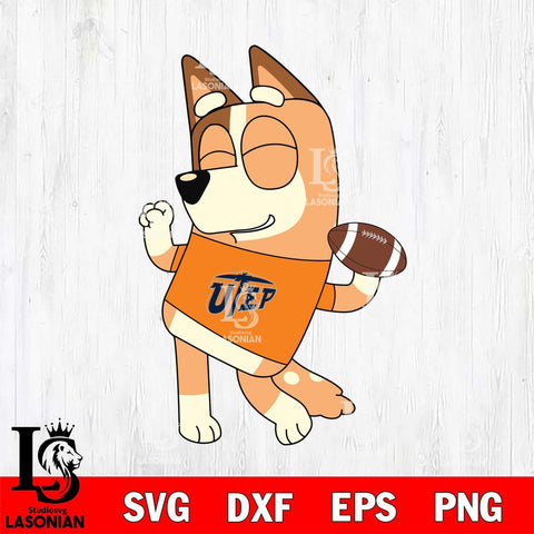 UTEP Miners Chilli bluey Svg Eps Dxf Png File, Digital Download, Instant Download