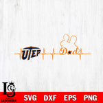 UTEP Miners Father Heart Beat Svg Eps Dxf Png File, Digital Download, Instant Download