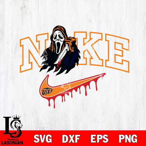 UTEP Miners Ghostface Nike Svg Eps Dxf Png File, Digital Download, Instant Download