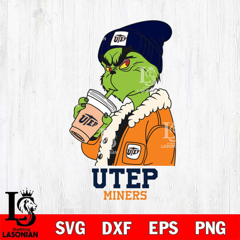 UTEP Miners Grinch Bougie Football Svg Eps Dxf Png File, Digital Download, Instant Download