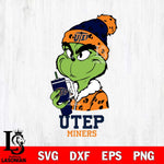 UTEP Miners Grinch Bougie Leopard Svg Eps Dxf Png File, Digital Download, Instant Download