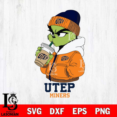 UTEP Miners Grinch Bougie Sport Svg Eps Dxf Png File, Digital Download, Instant Download