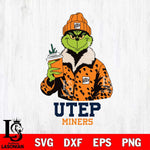 UTEP Miners Grinch Leopard Svg Eps Dxf Png File, Digital Download, Instant Download