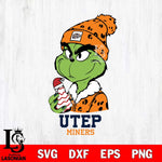 UTEP Miners Grinch Tree Cake Svg Eps Dxf Png File, Digital Download, Instant Download