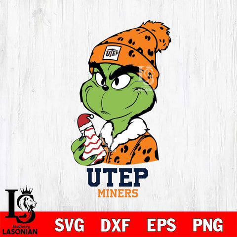 UTEP Miners Grinch Tree Cake Svg Eps Dxf Png File, Digital Download, Instant Download