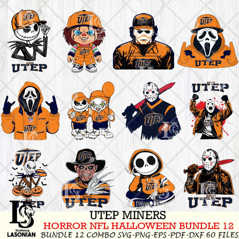 UTEP Miners Halloween Bundle 12 SVG Svg Eps Dxf Png File, NCAA bundle svg, Digital Download, Instant Download