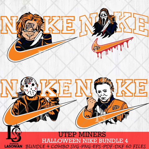 UTEP Miners Halloween Nike NCAA Bundle 4 Svg Eps Dxf Png File, Digital Download, Instant Download