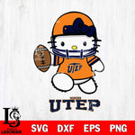 UTEP Miners Hello Kitty NCAA 4 Svg Eps Dxf Png File, Digital Download, Instant Download