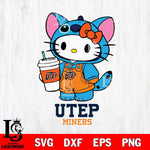 UTEP Miners Hello Kitty Stitch Svg Eps Dxf Png File, NCAA svg, Digital Download, Instant Download