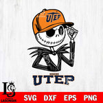 UTEP Miners Jack Skellington 3 Halloween Svg Eps Dxf Png File, NCAA svg, Digital Download, Instant Download