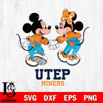 UTEP Miners Mickey Minnie Valentine Rugby Svg Eps Dxf Png File, Digital Download ,Instant Download, Cricut File